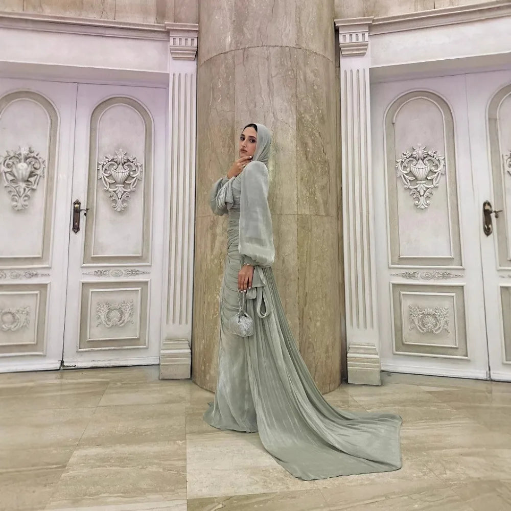 Eid Muslim Abaya for Women Dresses Jalabiya Silky Autumn Ramadan Pleated Morocco Islam Vestidos Arab Long Robe Kaftan Abayas