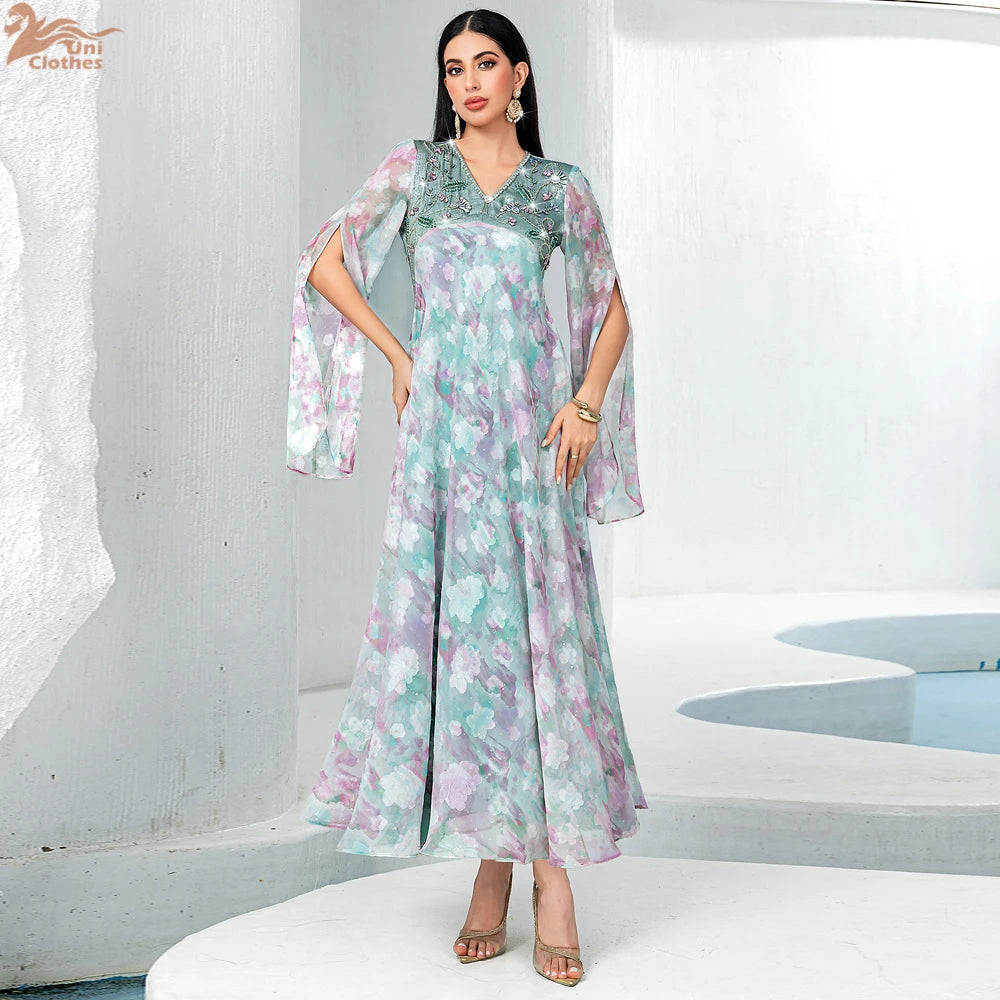 Dubai Flare Sleeve Abaya Prayer Clothes Women Modest Muslim Fashion  Kaftan Vestido