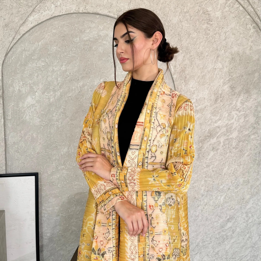 Abayas for Women Miyake Pleated New High Quality Women's Robe Cardigan Loose Lengthened Tie Design Luxury Abaya 2025 Summer New