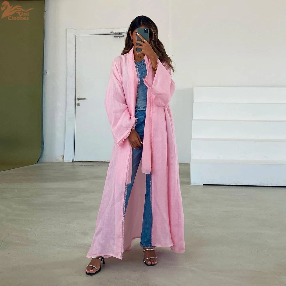 Muslim Women's Pink  Modest Abaya Dubai Fashion