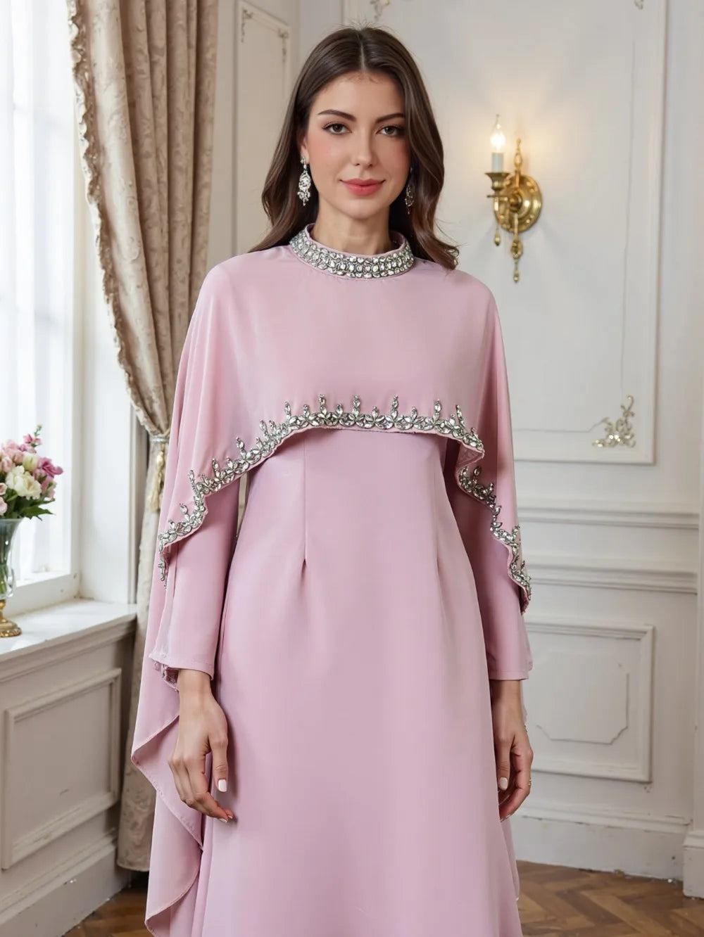 Eid Muslim Vestidos Women Abaya Jalabiya Party Arab Long Robe Beading Ramadan Morocco Dubai Abayas Kaftan Islam Elegant Dresses