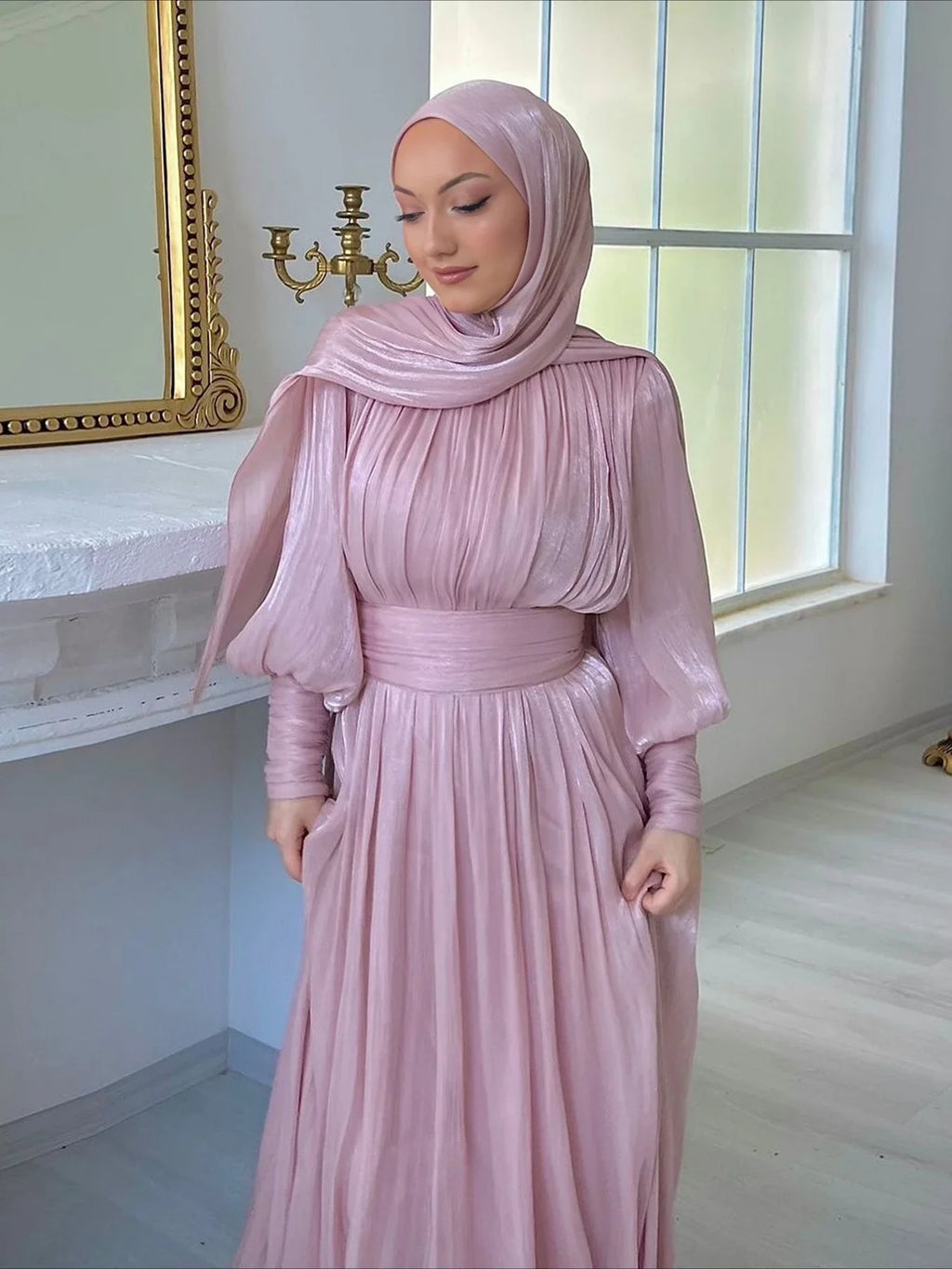 Eid Women Party Dress Abaya Muslim Silky Jalabiya Ramadan Vestidos Largos Dresses Arab Long Robe Morocco Dubai Kaftan Elegant