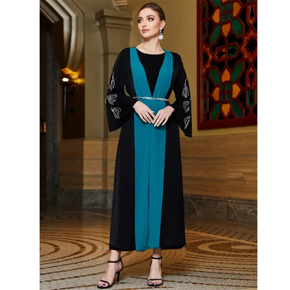 Femme Musulman Lounge Vestidos Morocco Kaftan Women Muslim Diamond Party Dress Eid Kebaya Islamic Jalabiya Ramadan Abaya Kimono