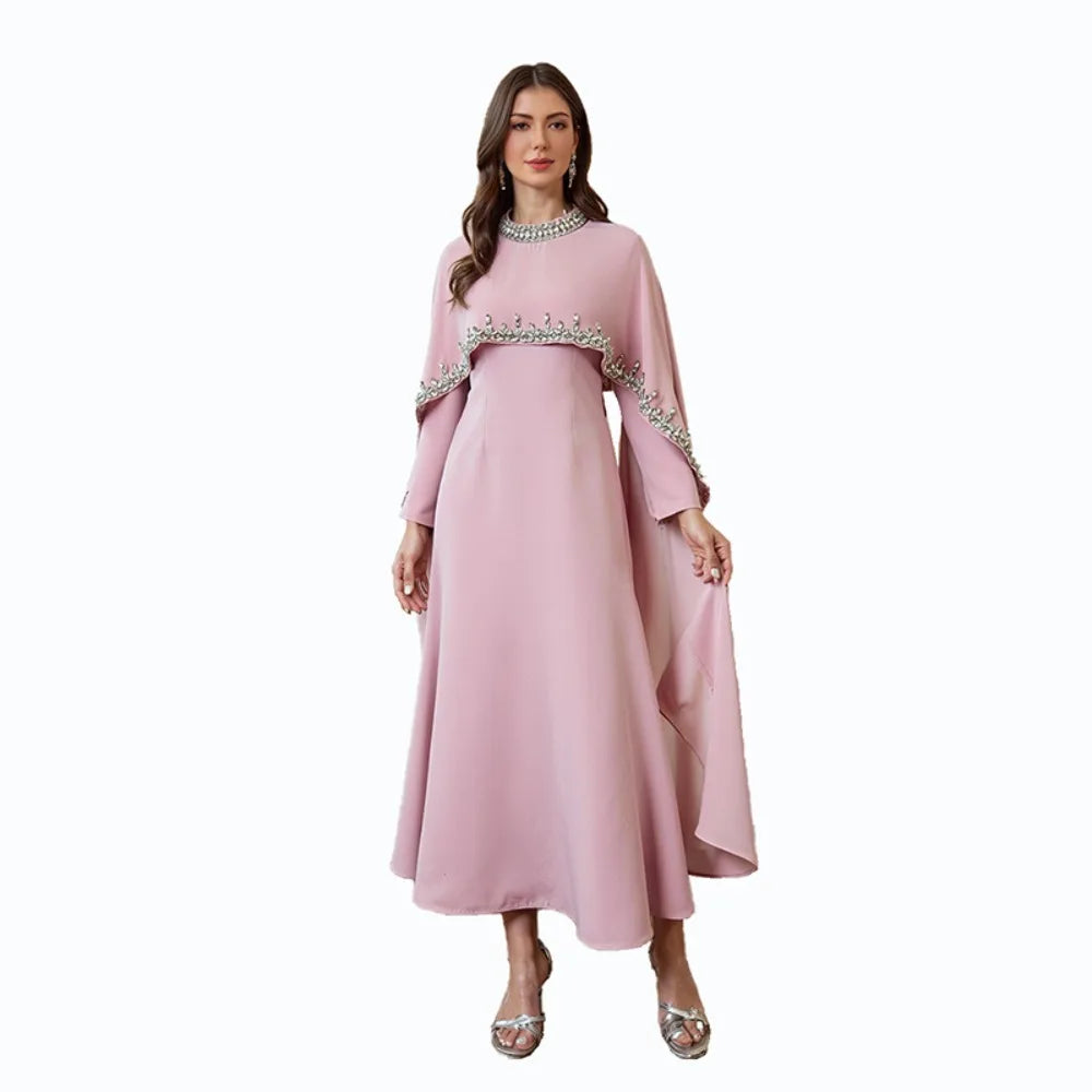 Eid Muslim Vestidos Women Abaya Jalabiya Party Arab Long Robe Beading Ramadan Morocco Dubai Abayas Kaftan Islam Elegant Dresses