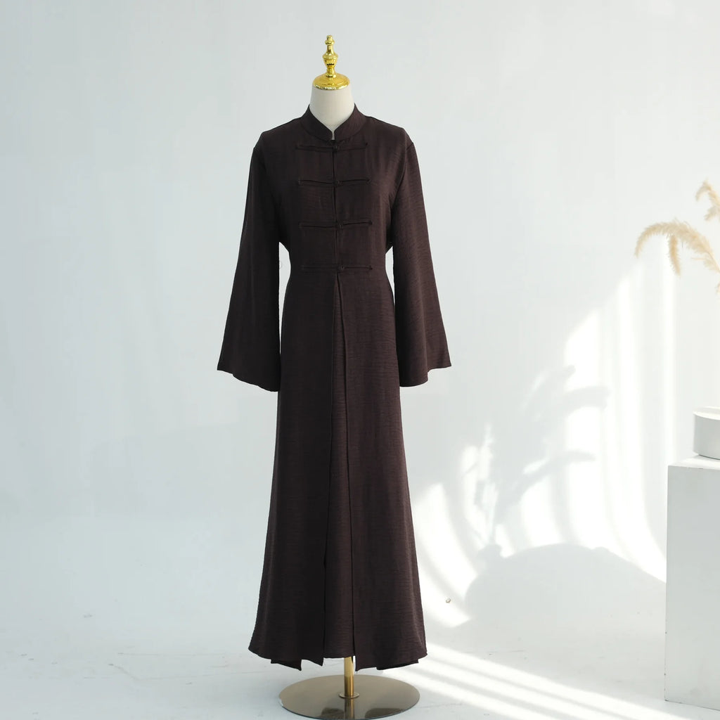 Eid 2 Piece Travel Abaya Set with Inner Dress Muslim Sets Islamic Clothes Elegant Abayas for Women Dubai Kaftan Turkish Dresses