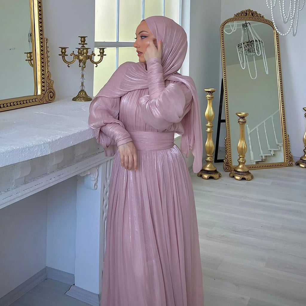 Eid Women Party Dress Abaya Muslim Silky Jalabiya Ramadan Vestidos Largos Dresses Arab Long Robe Morocco Dubai Kaftan Elegant