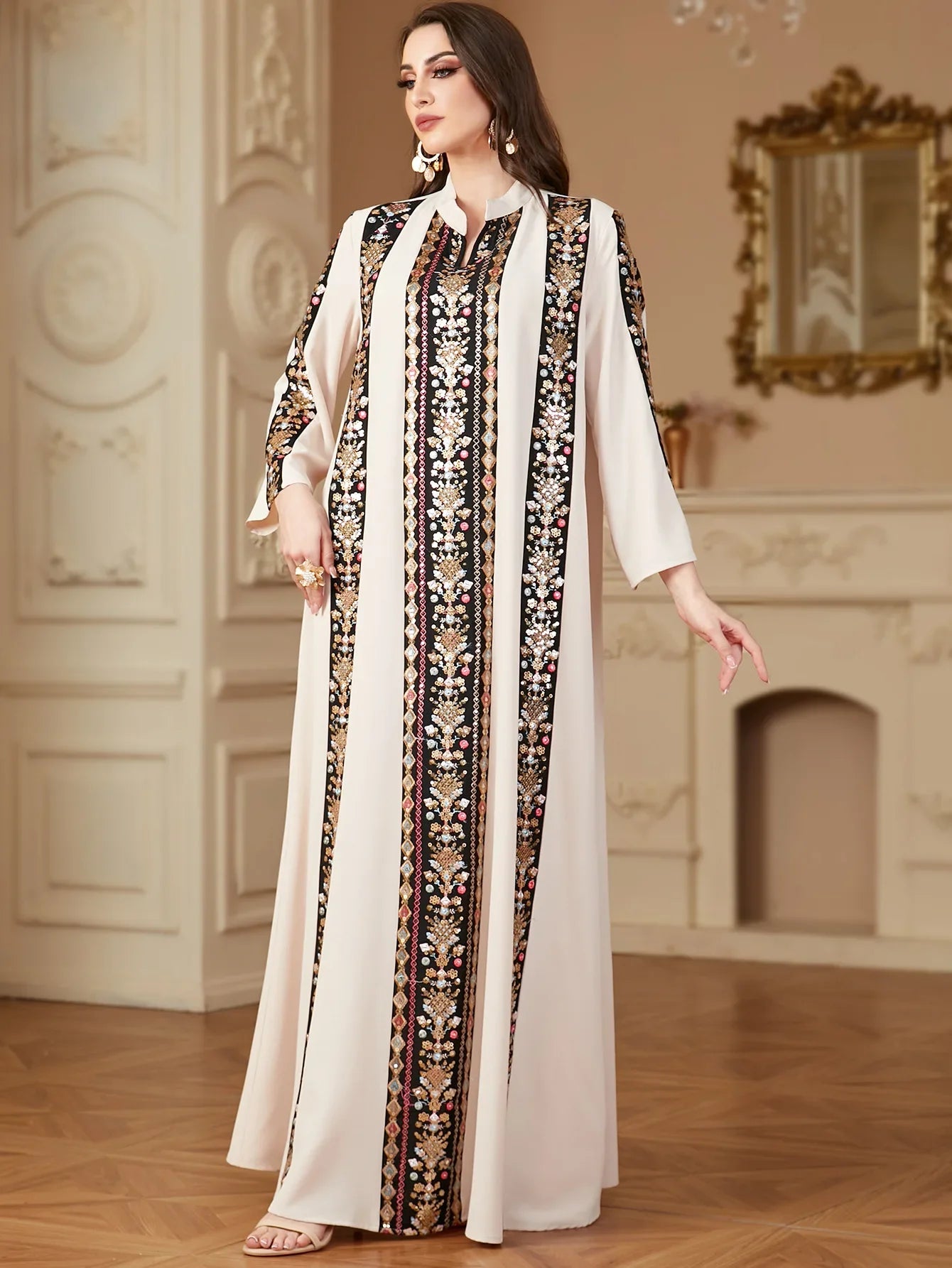 Elegant Abaya Embroidery Muslim Dress for Women Dubai Kaftan Eid Djellaba Caftan Marocain Femme Jalabiya Islam Clothing Vestidos