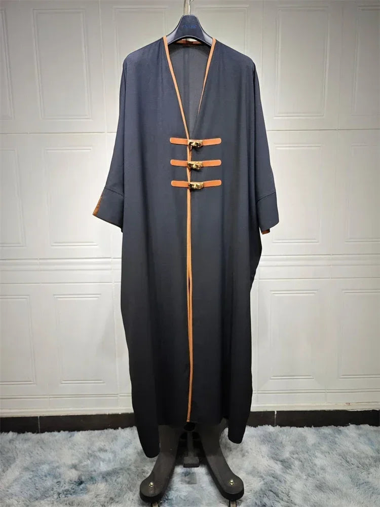 Discover elegant modest fashion with our Ramadan Kimono Abaya, inspired by Dubai and Turkish styles. Designed with a loose, flowing fit.