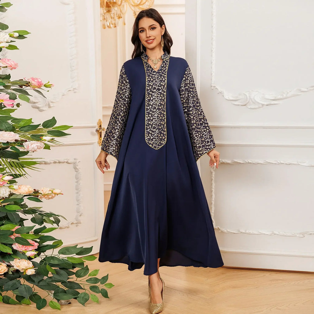 A beautifully crafted Muslim women Moroccan kaftan featuring a relaxed silhouette and elegant detailing for Eid and everyday wear