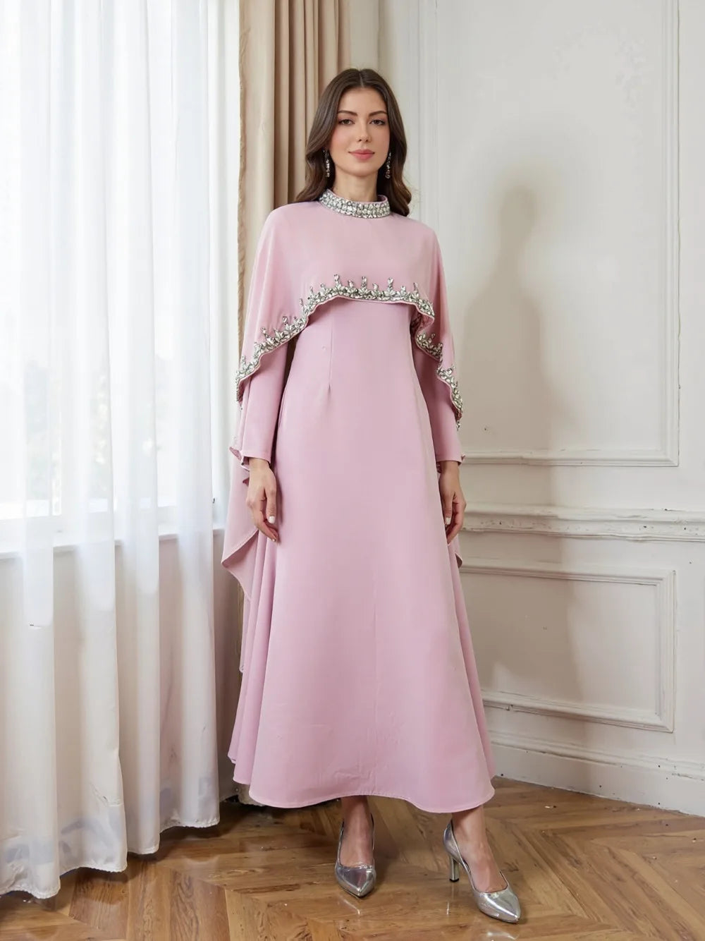 Eid Muslim Vestidos Women Abaya Jalabiya Party Arab Long Robe Beading Ramadan Morocco Dubai Abayas Kaftan Islam Elegant Dresses