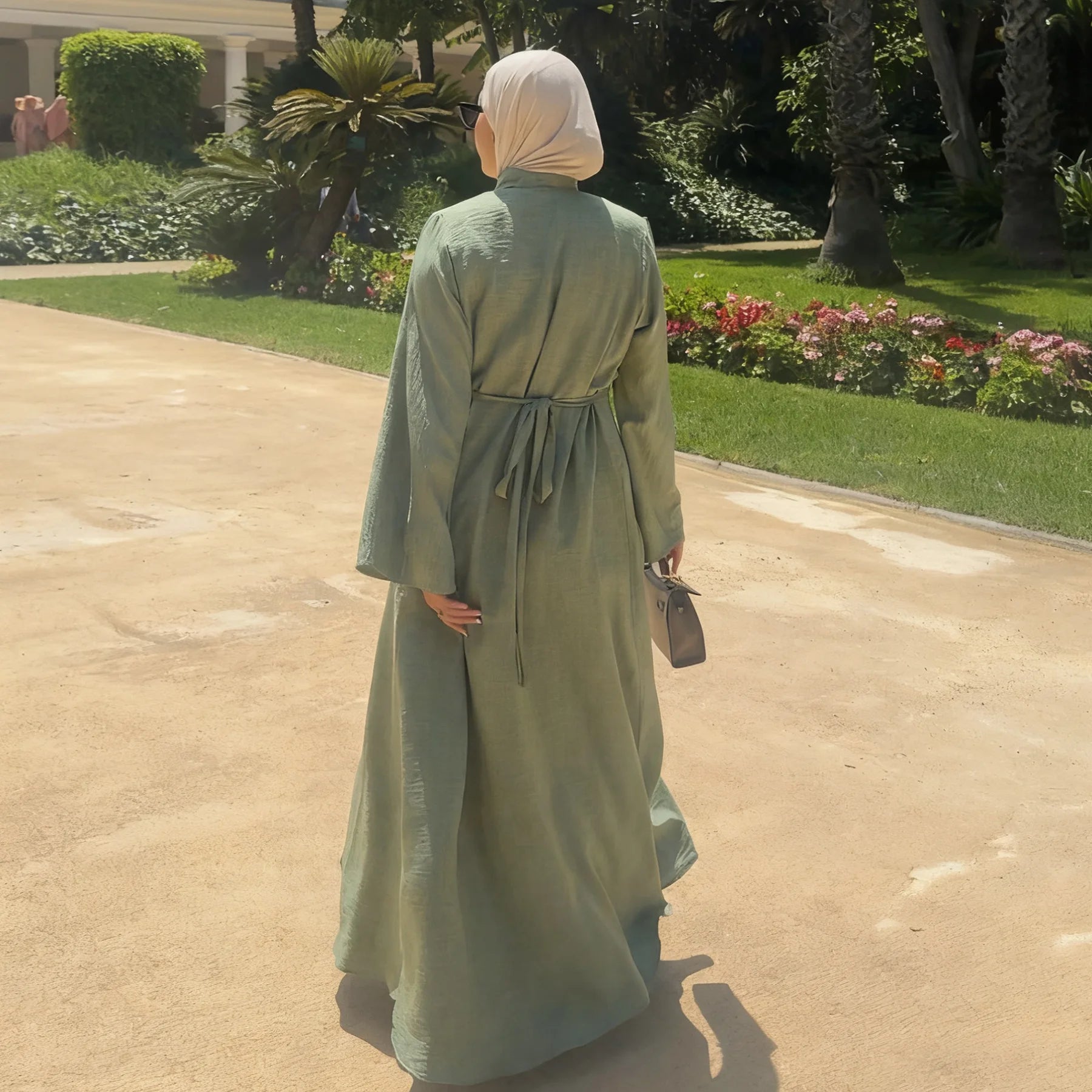 Eid 2 Piece Travel Abaya Set with Inner Dress Muslim Sets Islamic Clothes Elegant Abayas for Women Dubai Kaftan Turkish Dresses
