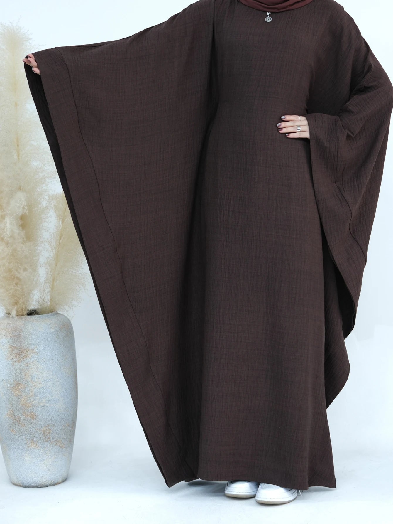2025 Dubai Eid Ramadan Kaftan Batwing Sleeve Prayer Robe Abaya Muslim Casual Dress Elegant Modest Women Clothes Female Musulmane
