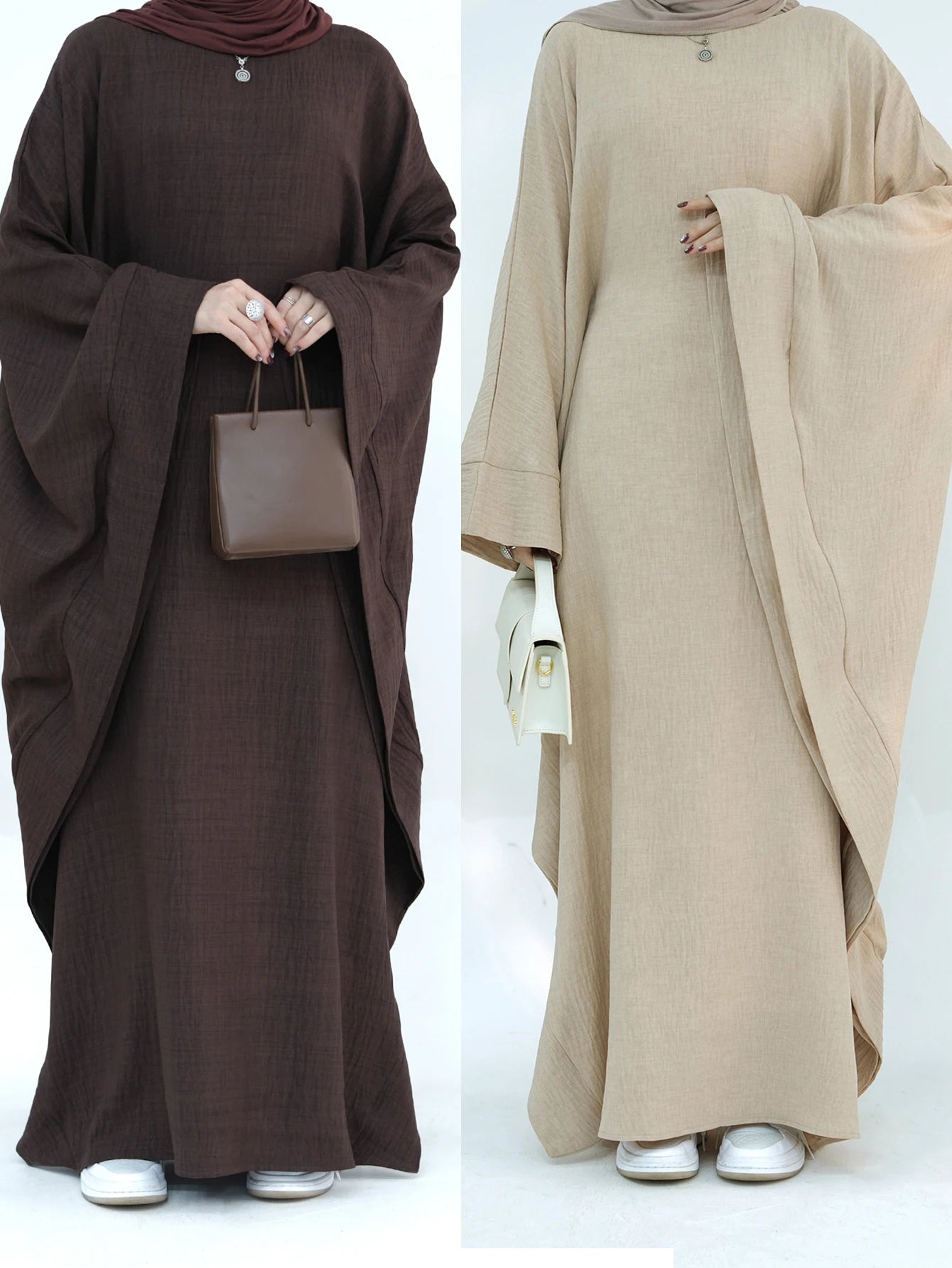 2025 Dubai Eid Ramadan Kaftan Batwing Sleeve Prayer Robe Abaya Muslim Casual Dress Elegant Modest Women Clothes Female Musulmane