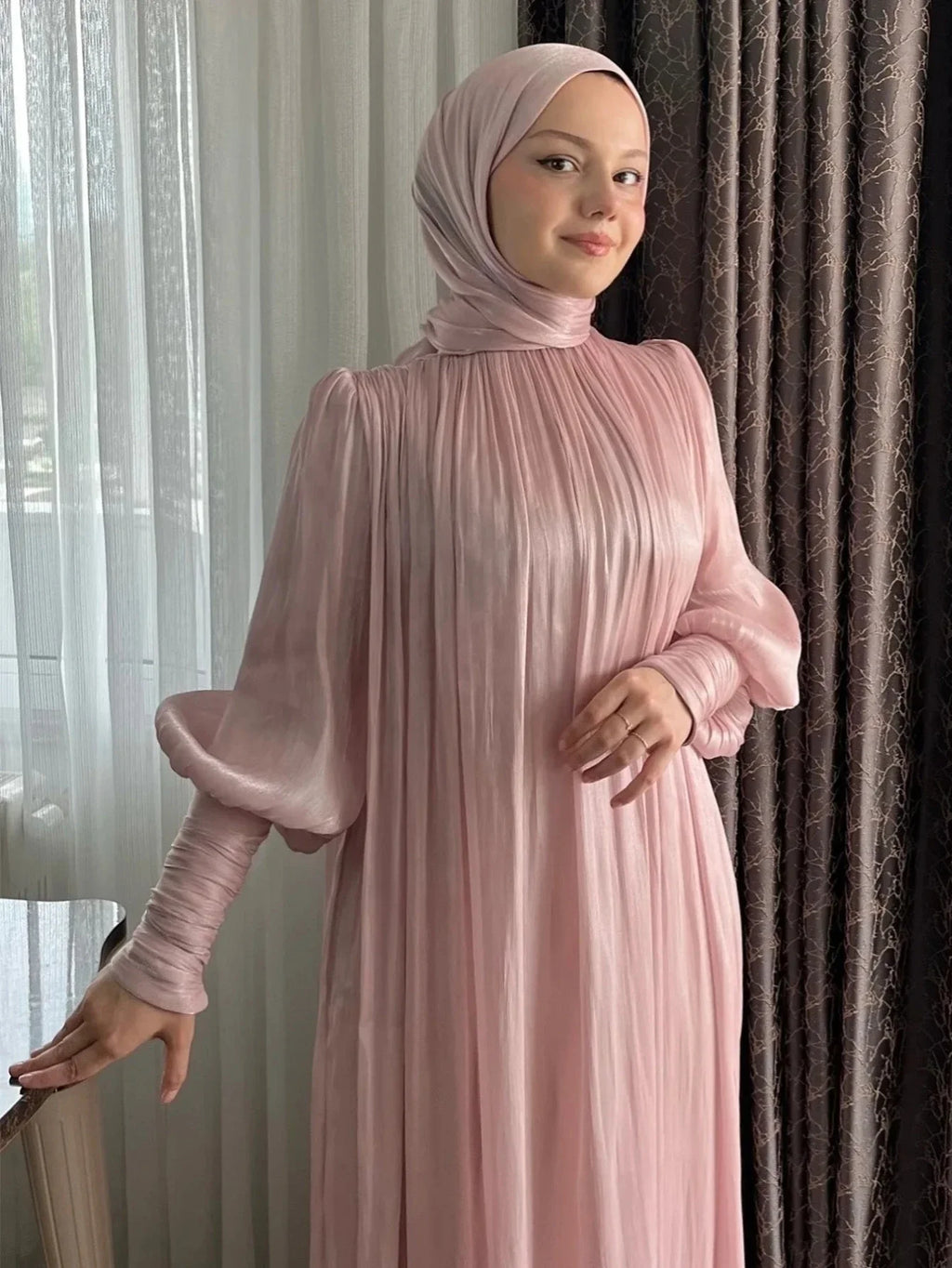 Eid Women Party Dress Abaya Muslim Silky Jalabiya Ramadan Vestidos Largos Dresses Arab Long Robe Morocco Dubai Kaftan Elegant