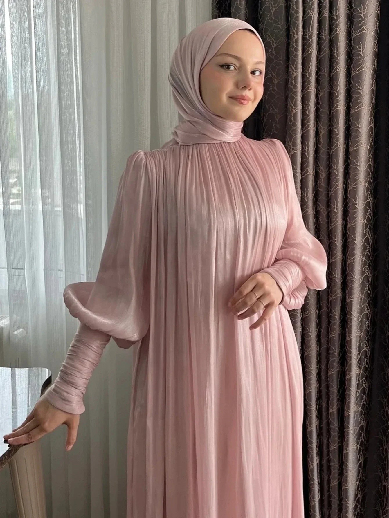Eid Women Party Dress Abaya Muslim Silky Jalabiya Ramadan Vestidos Largos Dresses Arab Long Robe Morocco Dubai Kaftan Elegant