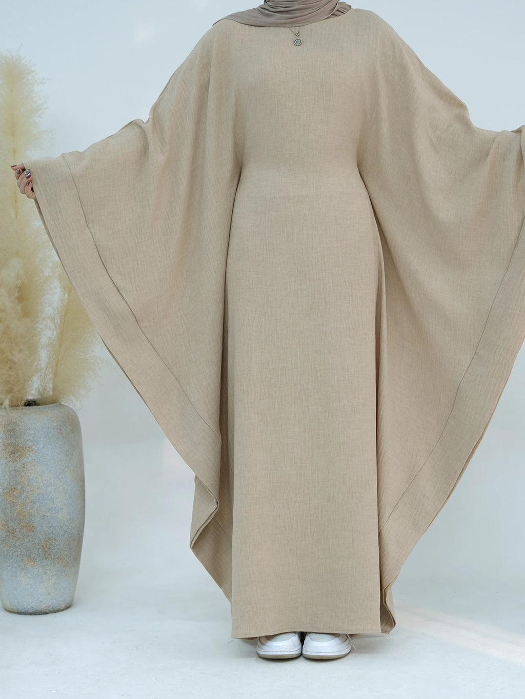 2025 Dubai Eid Ramadan Kaftan Batwing Sleeve Prayer Robe Abaya Muslim Casual Dress Elegant Modest Women Clothes Female Musulmane