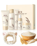 hommova Korean Skincare Set for Women Teenage Friend, Rice Skin Care Set with Headband