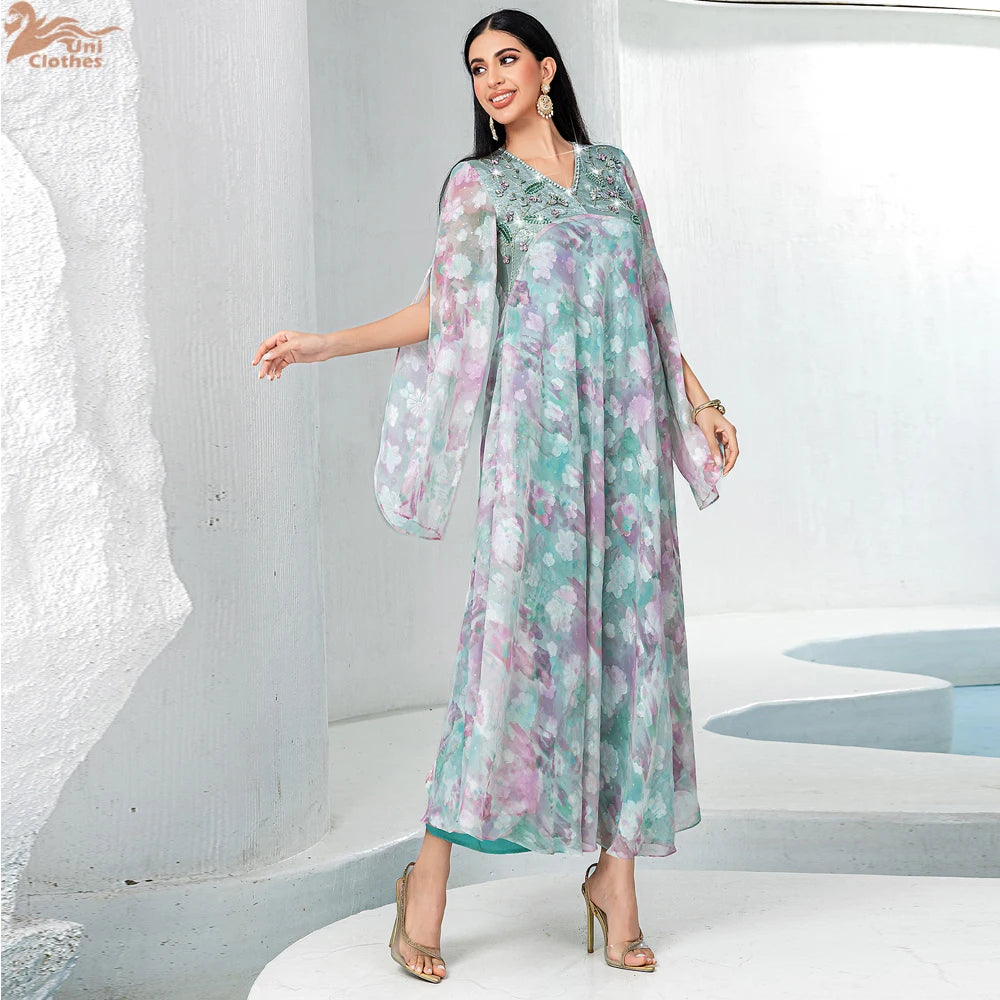 Dubai Flare Sleeve Abaya Prayer Clothes Women Modest Muslim Fashion  Kaftan Vestido