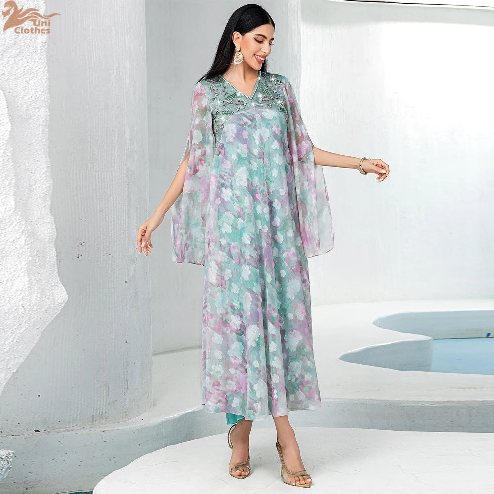 Dubai Flare Sleeve Abaya Prayer Clothes Women Modest Muslim Fashion  Kaftan Vestido