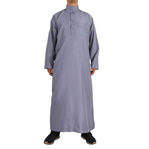 A retro long-sleeve Arab robe designed for comfort and dignity. Perfect for prayers, gatherings, and everyday wear.