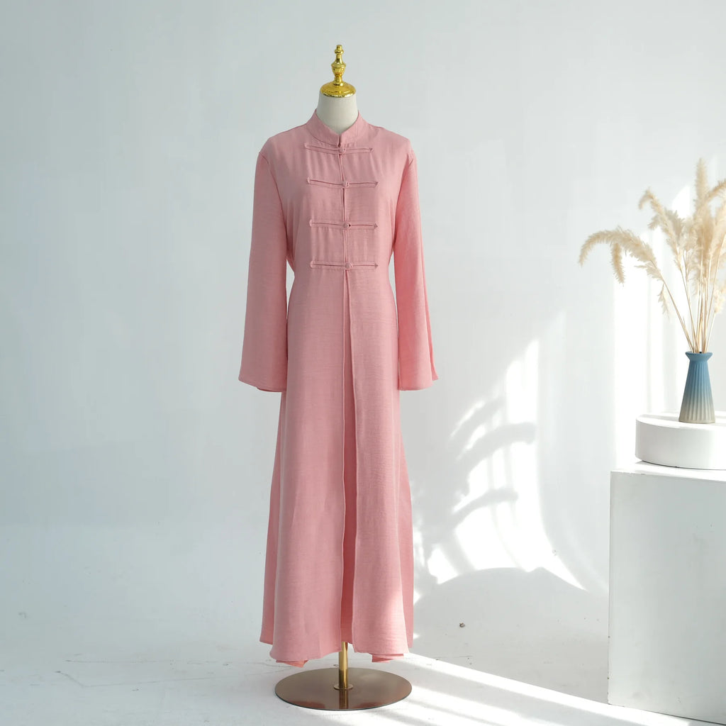 Eid 2 Piece Travel Abaya Set with Inner Dress Muslim Sets Islamic Clothes Elegant Abayas for Women Dubai Kaftan Turkish Dresses