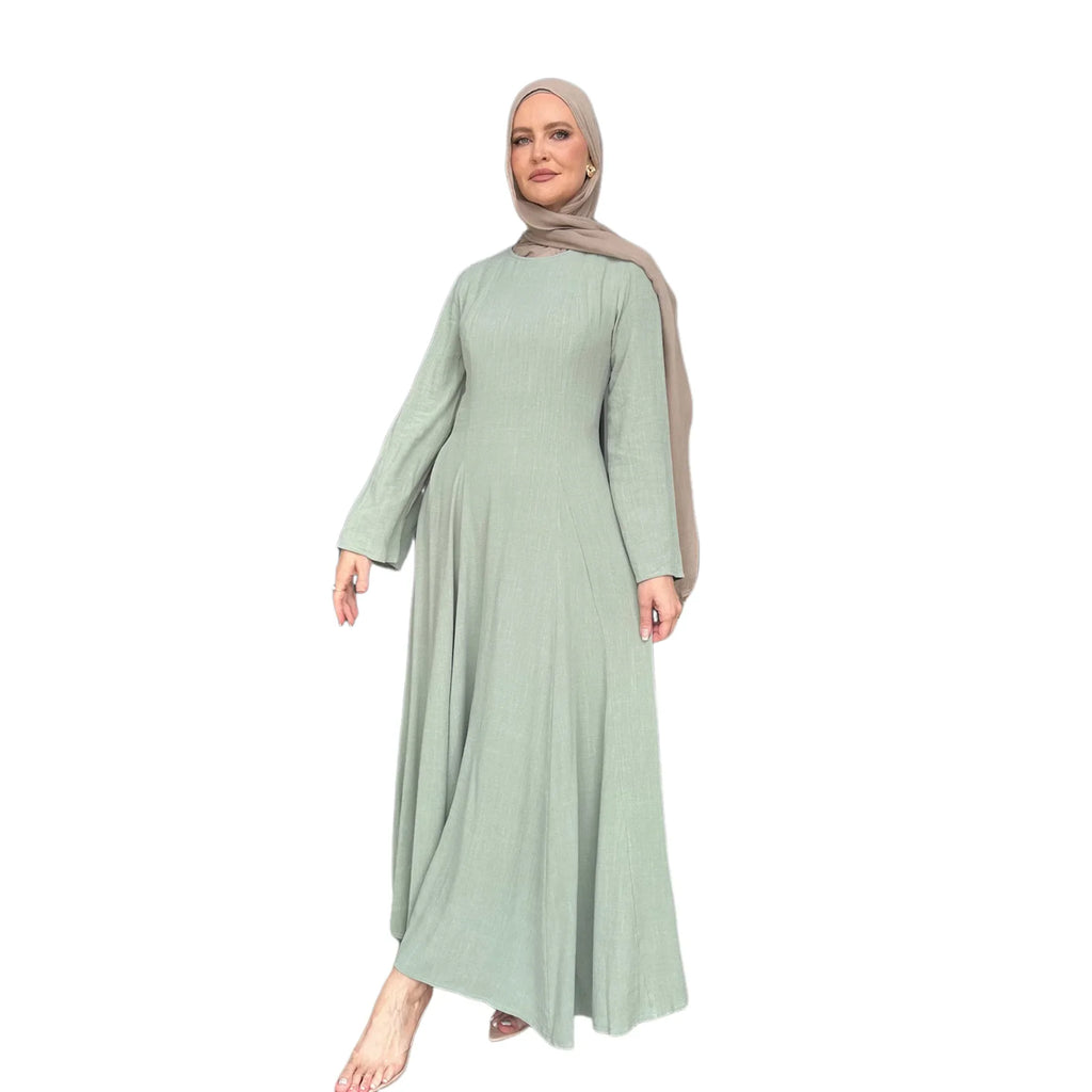 Saudi Arabia Muslim Women Modest Dress Eid Ramadan Djellaba Long Robe Dubai Abayas Islamic Kaftan Caftan Turkey Lace-up Clothes