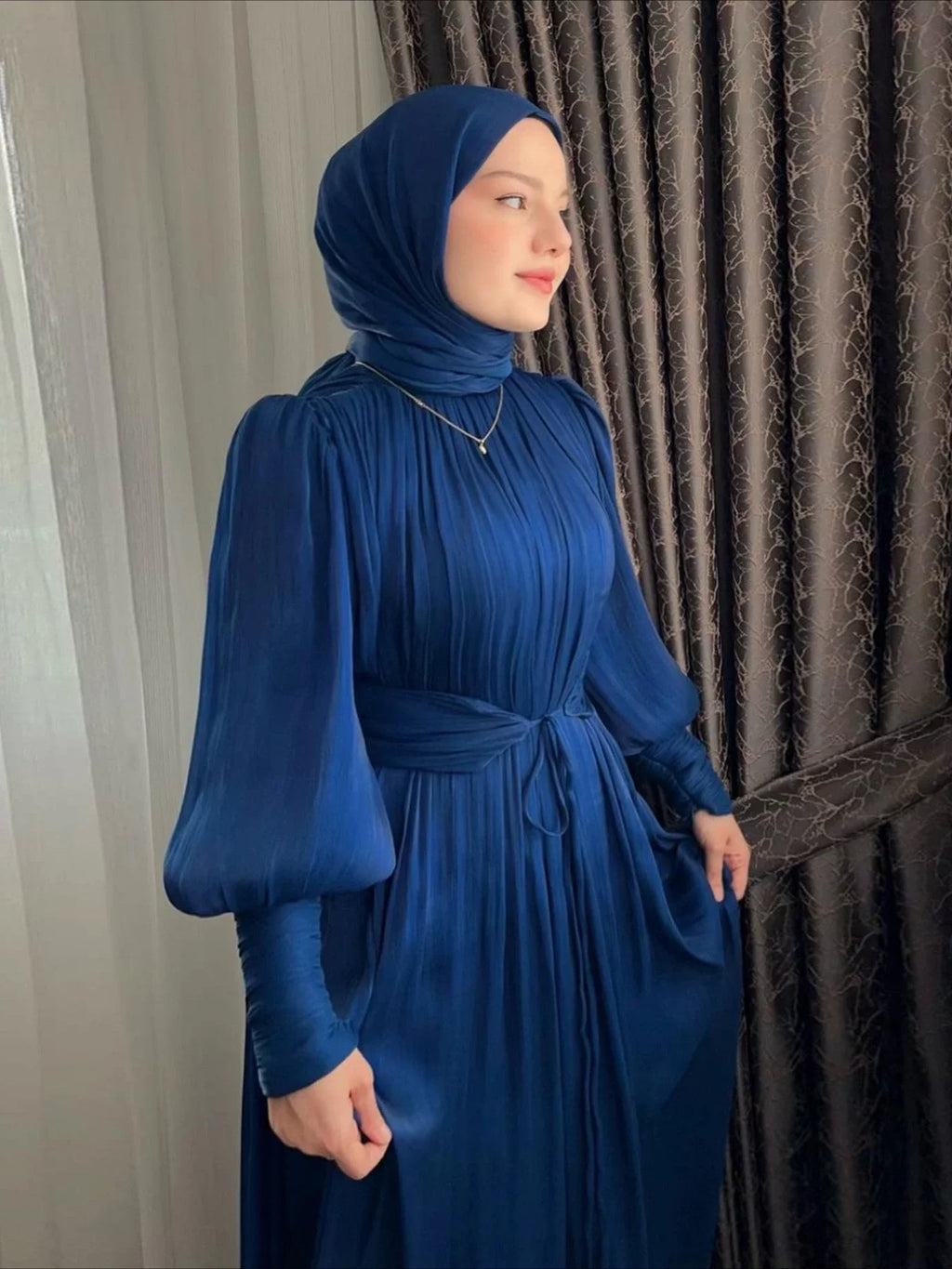 Eid Women Party Dress Abaya Muslim Silky Jalabiya Ramadan Vestidos Largos Dresses Arab Long Robe Morocco Dubai Kaftan Elegant