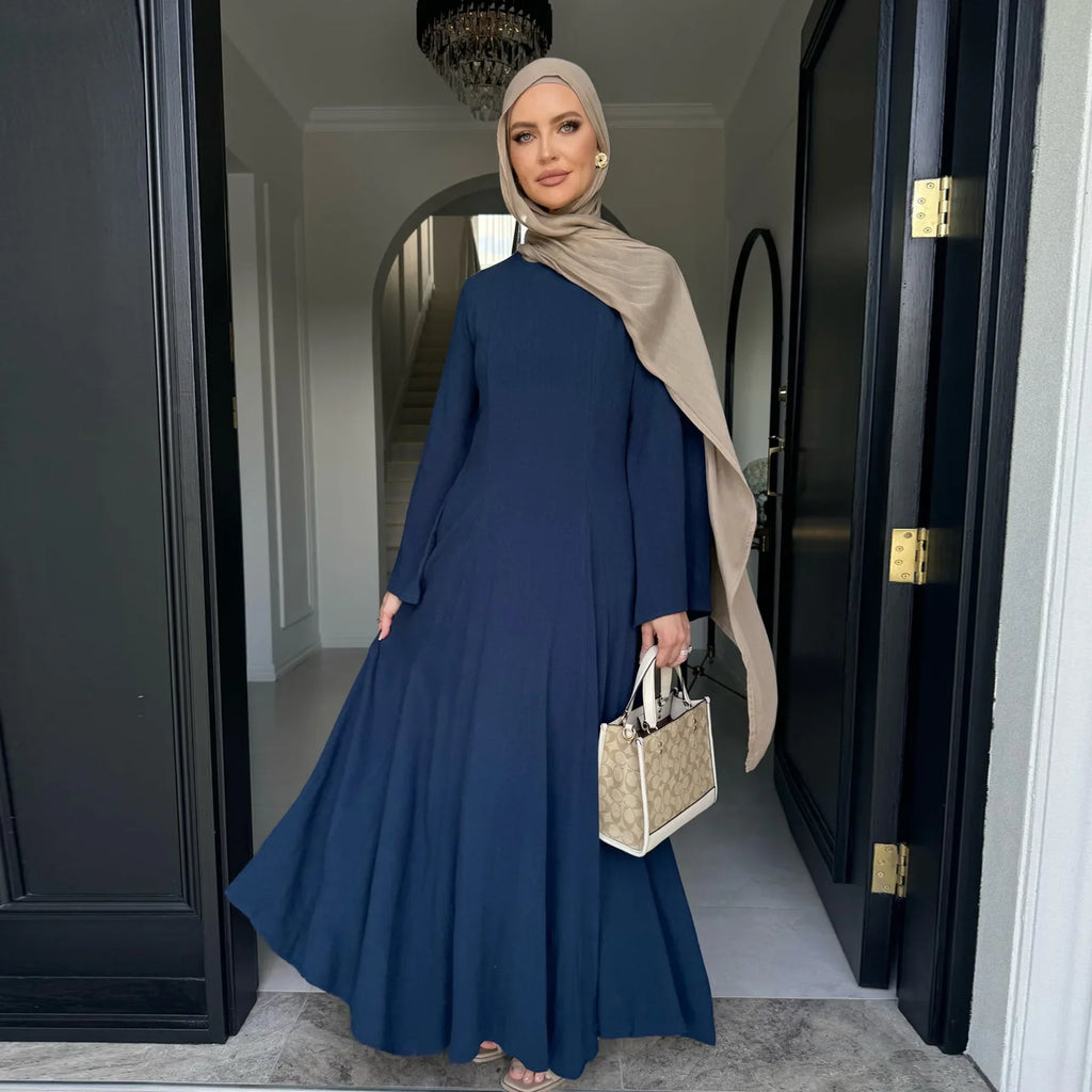 Saudi Arabia Muslim Women Modest Dress Eid Ramadan Djellaba Long Robe Dubai Abayas Islamic Kaftan Caftan Turkey Lace-up Clothes