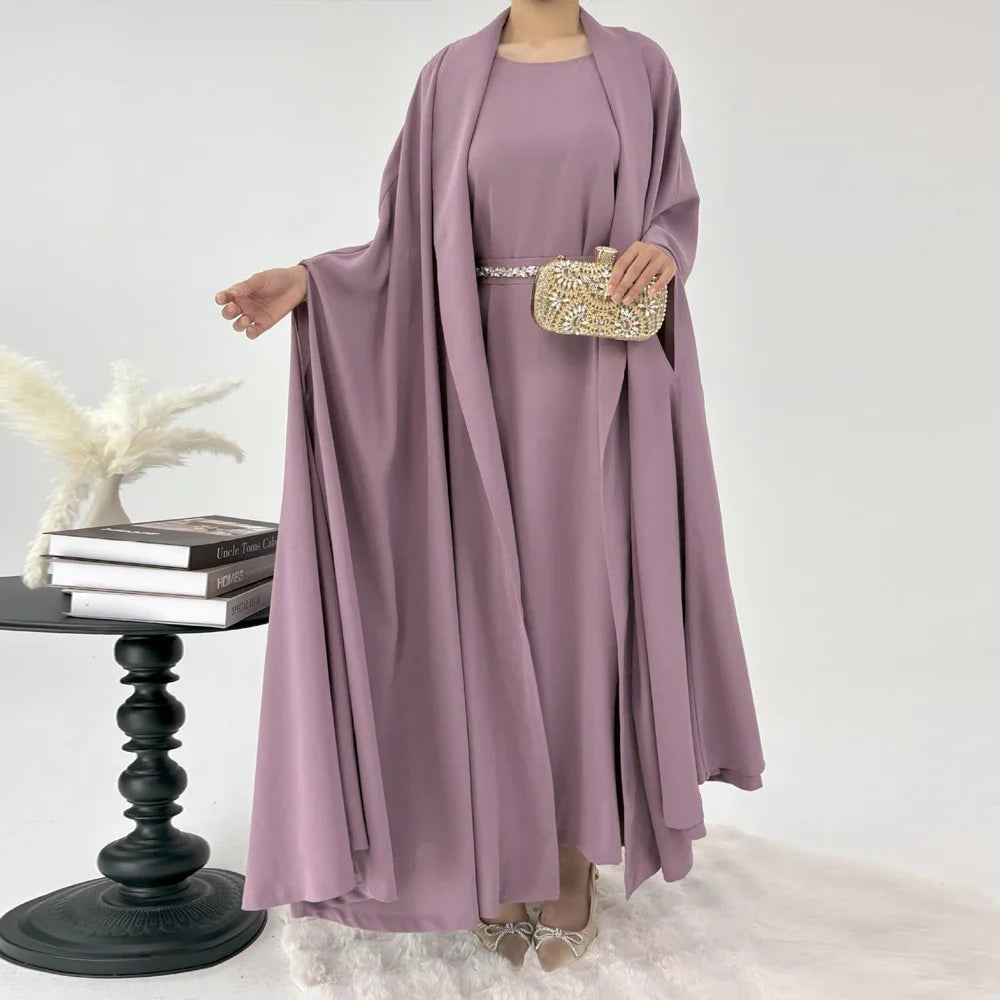 Ramadan Muslim Abaya Dress Elegant Islam Sets Dubai Long Woman Evening Dresses Moroccan Caftan Kebaya Femme Robe Kimono Jalabiya