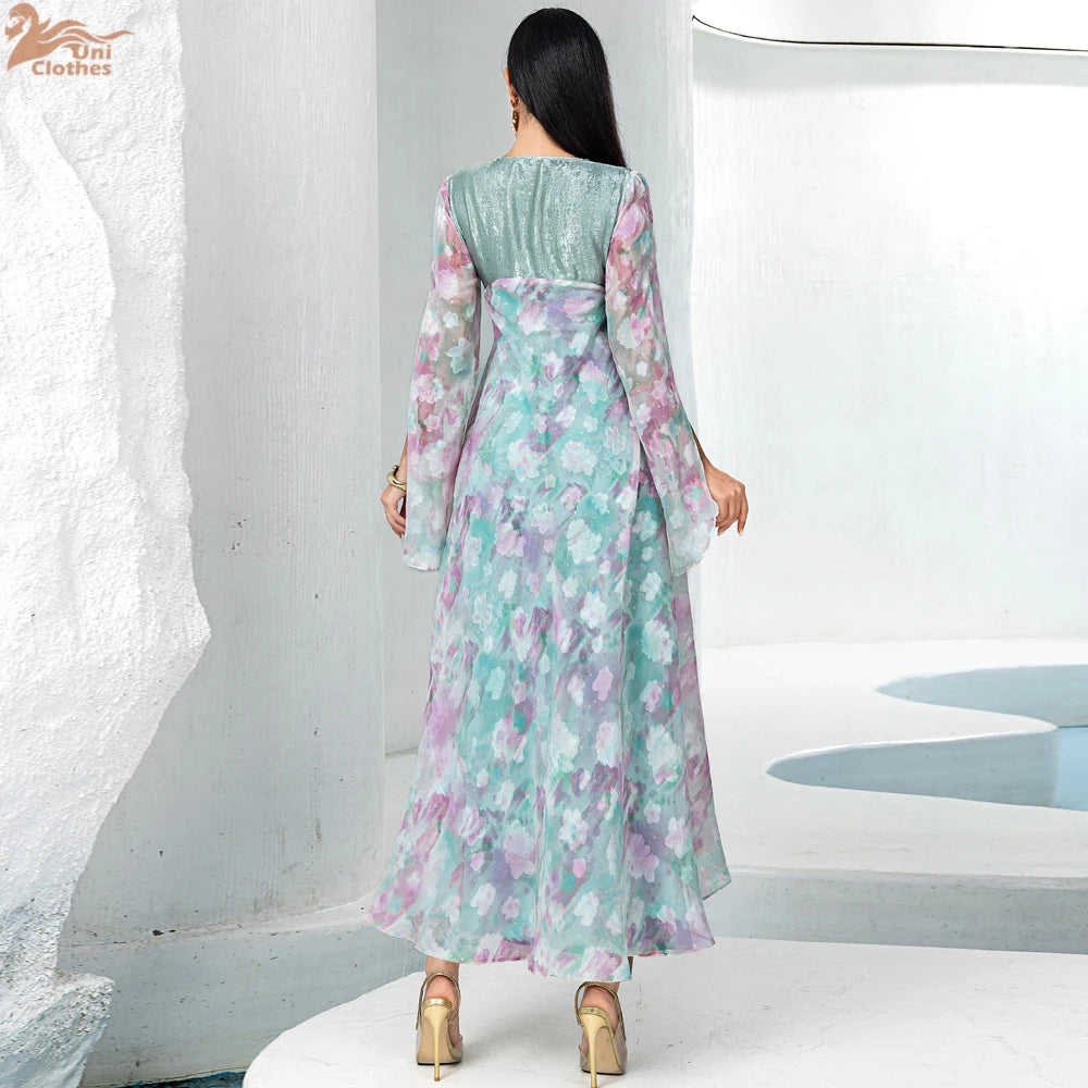 Dubai Flare Sleeve Abaya Prayer Clothes Women Modest Muslim Fashion  Kaftan Vestido