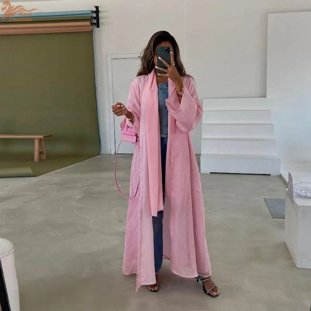 Muslim Women's Pink  Modest Abaya Dubai Fashion