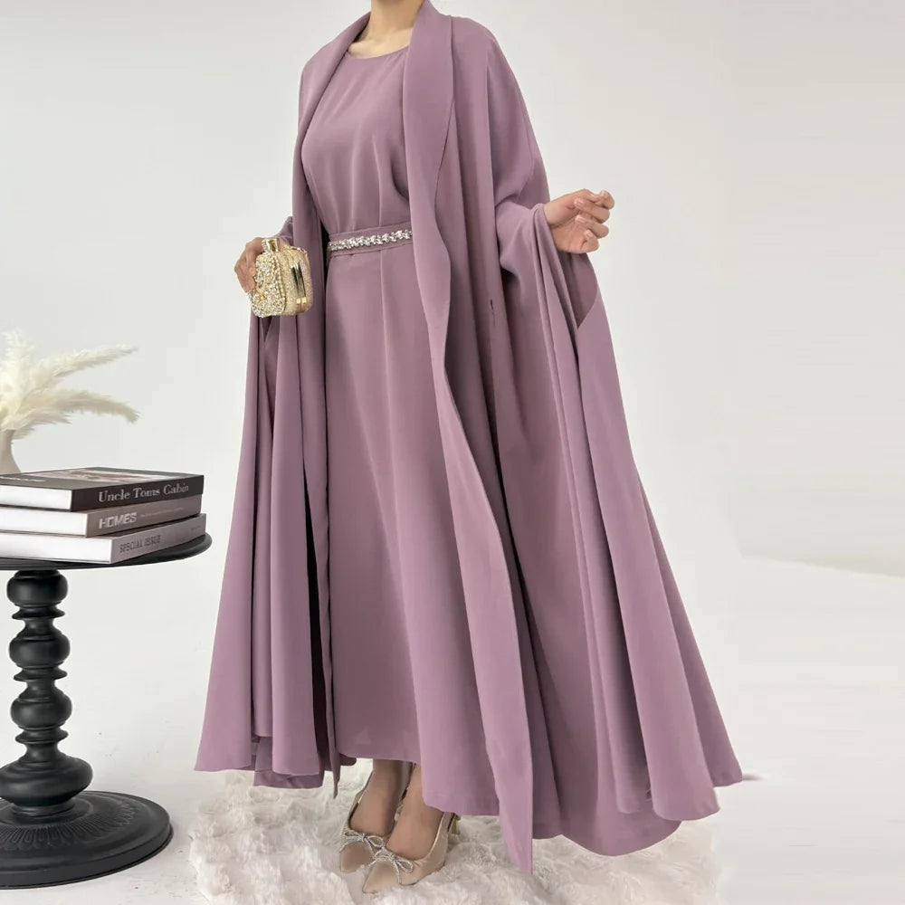 Ramadan Muslim Abaya Dress Elegant Islam Sets Dubai Long Woman Evening Dresses Moroccan Caftan Kebaya Femme Robe Kimono Jalabiya