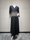 Elegant Muslim Embroidery Cardigan for Women Eid Arab Hijab Abaya Dress Dubai Saudi Modest Clothing Islamic Turkey Open Abayas