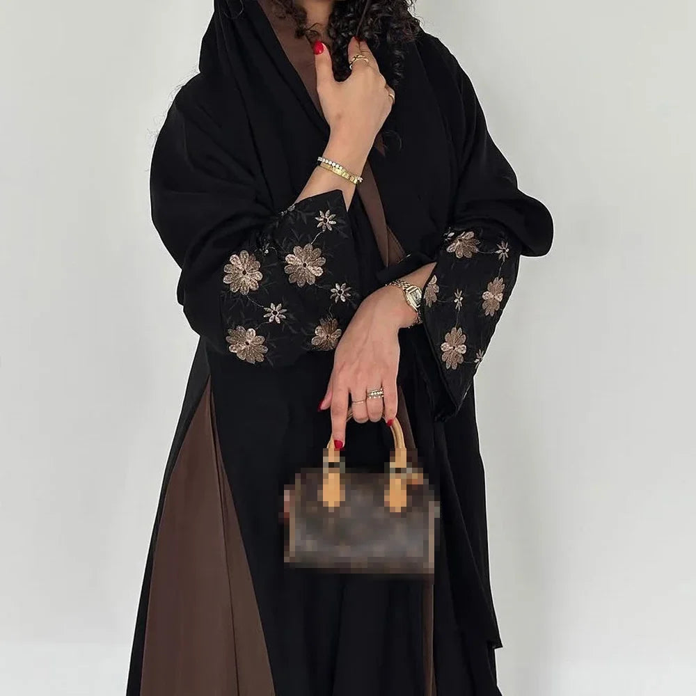 Eid Embroidery Abayas Women Muslim Dress Dubai Kaftan Kimono Cardigan Ramadan Islam Jalabiya Kebaya Caftan Marocain Femme Robe