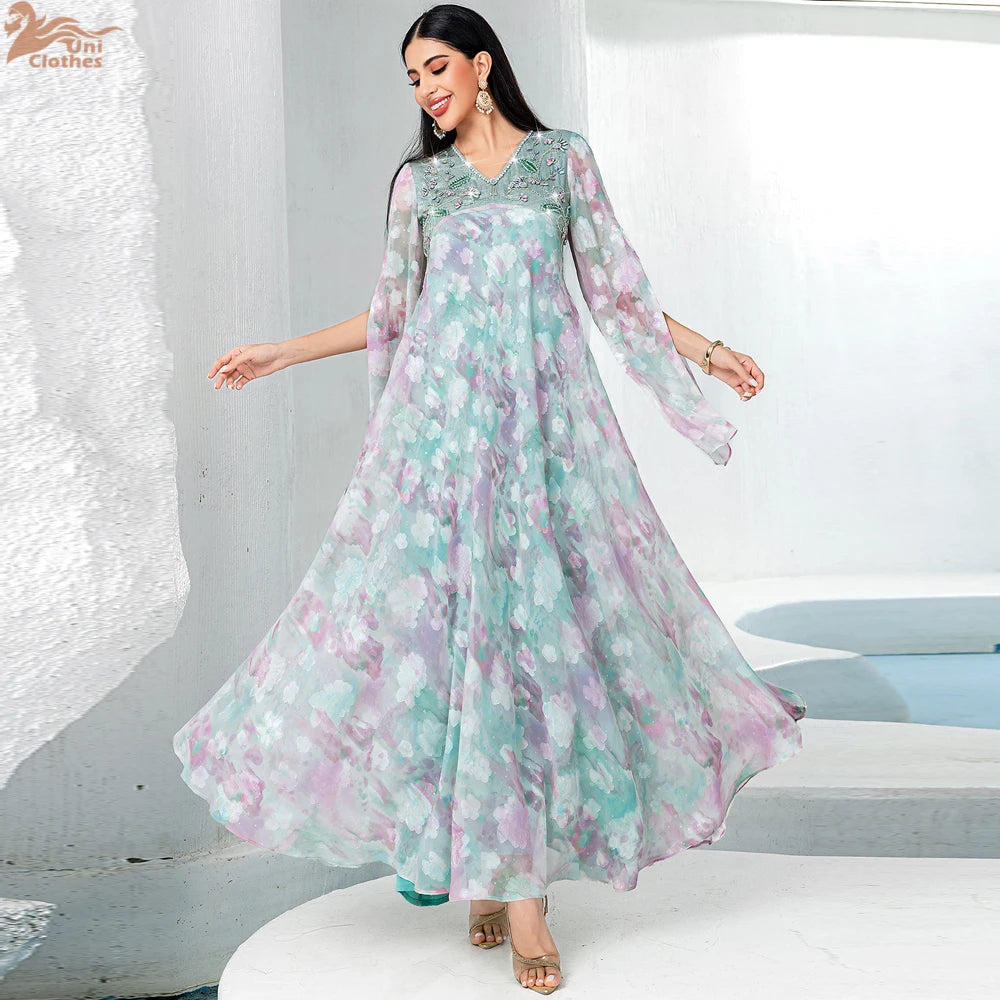 Dubai Flare Sleeve Abaya Prayer Clothes Women Modest Muslim Fashion  Kaftan Vestido