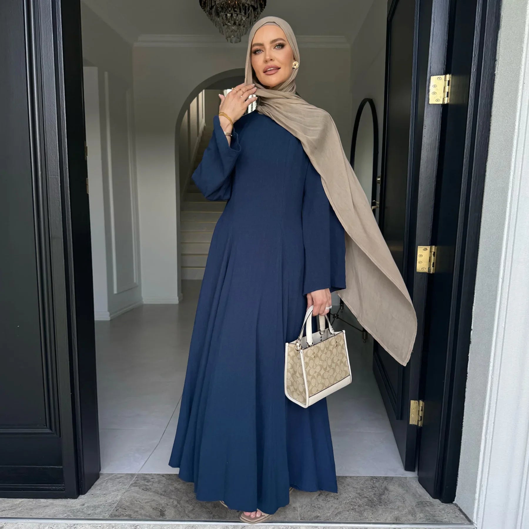 Saudi Arabia Muslim Women Modest Dress Eid Ramadan Djellaba Long Robe Dubai Abayas Islamic Kaftan Caftan Turkey Lace-up Clothes