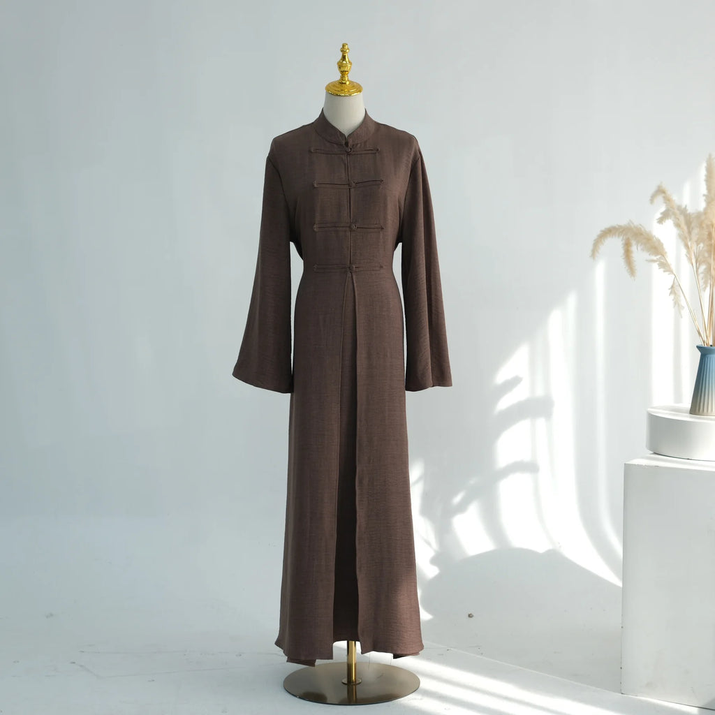 Eid 2 Piece Travel Abaya Set with Inner Dress Muslim Sets Islamic Clothes Elegant Abayas for Women Dubai Kaftan Turkish Dresses
