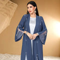 Dubai Diamonds Open Abaya Turkey Kaftan Eid Muslim Women Long Dress Caftan Marocain Femme Robe Islam Jalabiya Kimono Cardigan