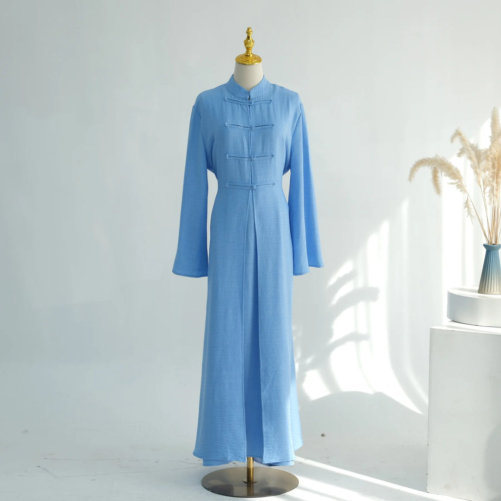 Eid 2 Piece Travel Abaya Set with Inner Dress Muslim Sets Islamic Clothes Elegant Abayas for Women Dubai Kaftan Turkish Dresses