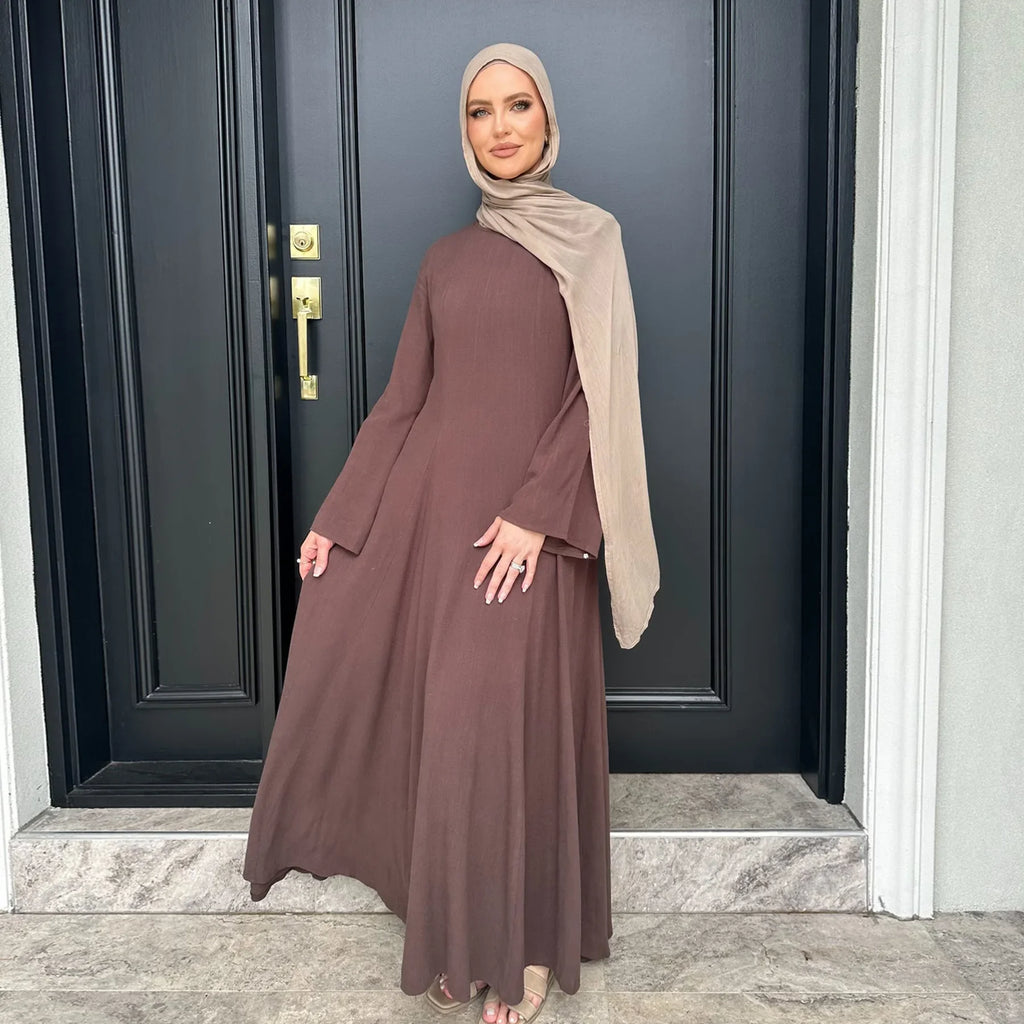 Saudi Arabia Muslim Women Modest Dress Eid Ramadan Djellaba Long Robe Dubai Abayas Islamic Kaftan Caftan Turkey Lace-up Clothes