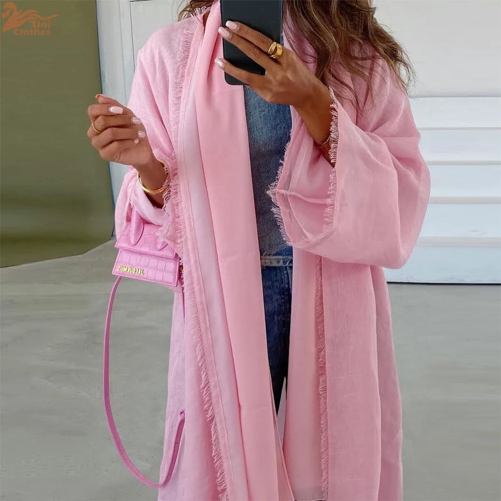 Muslim Women's Pink  Modest Abaya Dubai Fashion